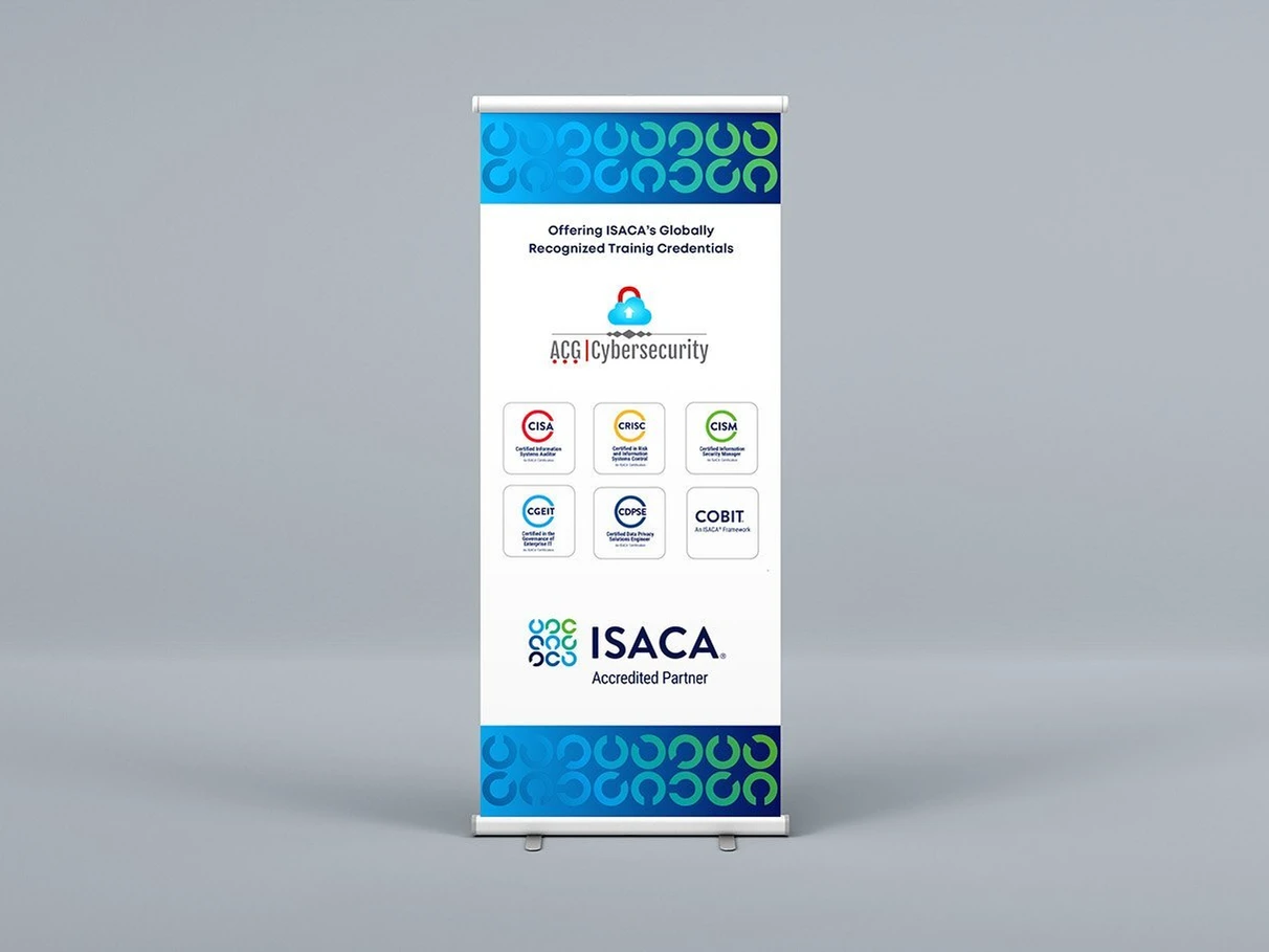 Kakémono pour Formations ISACA en Cybersécurité
