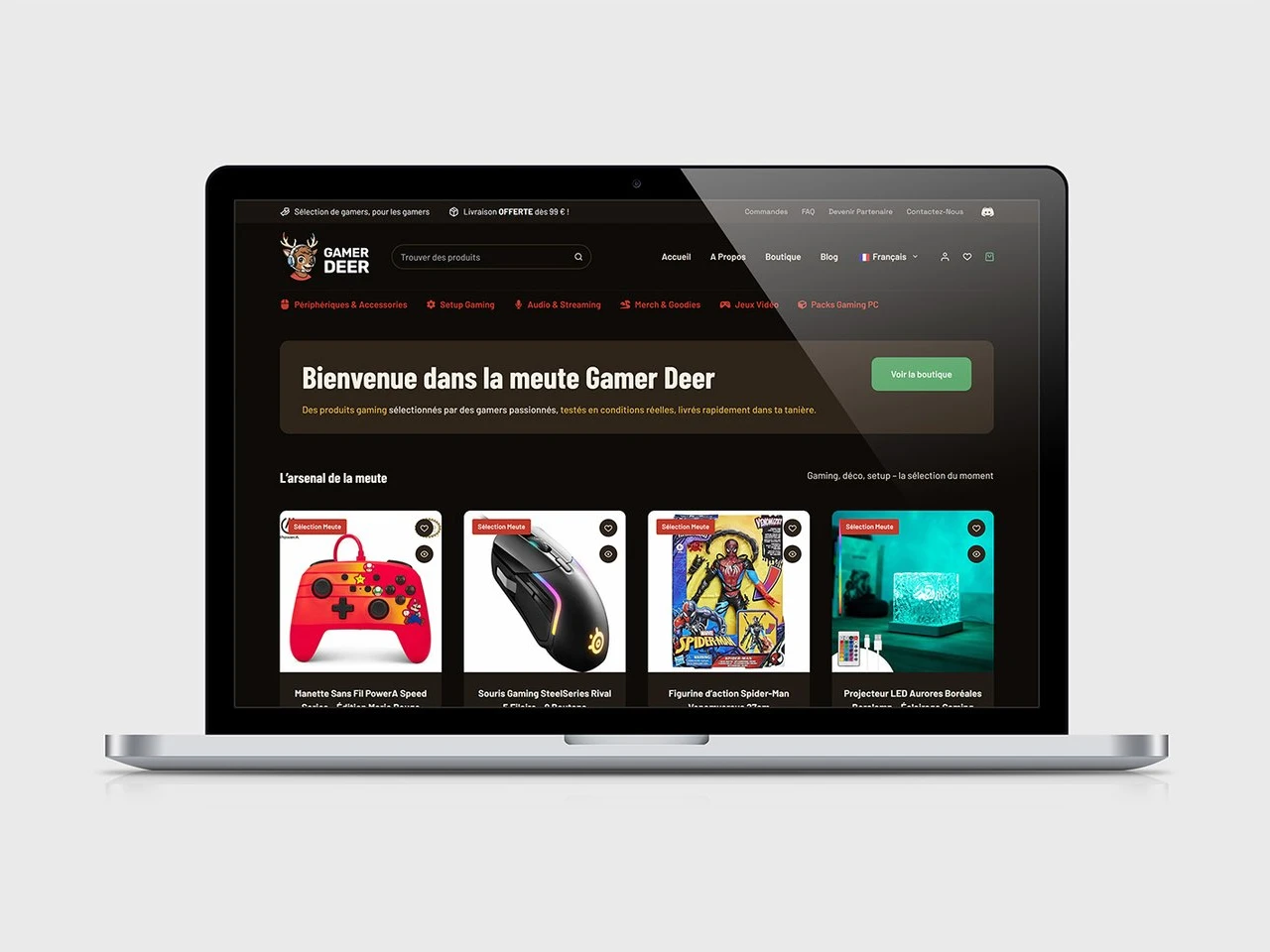 Gamerdeer : Web Design et Développement WooCommerce