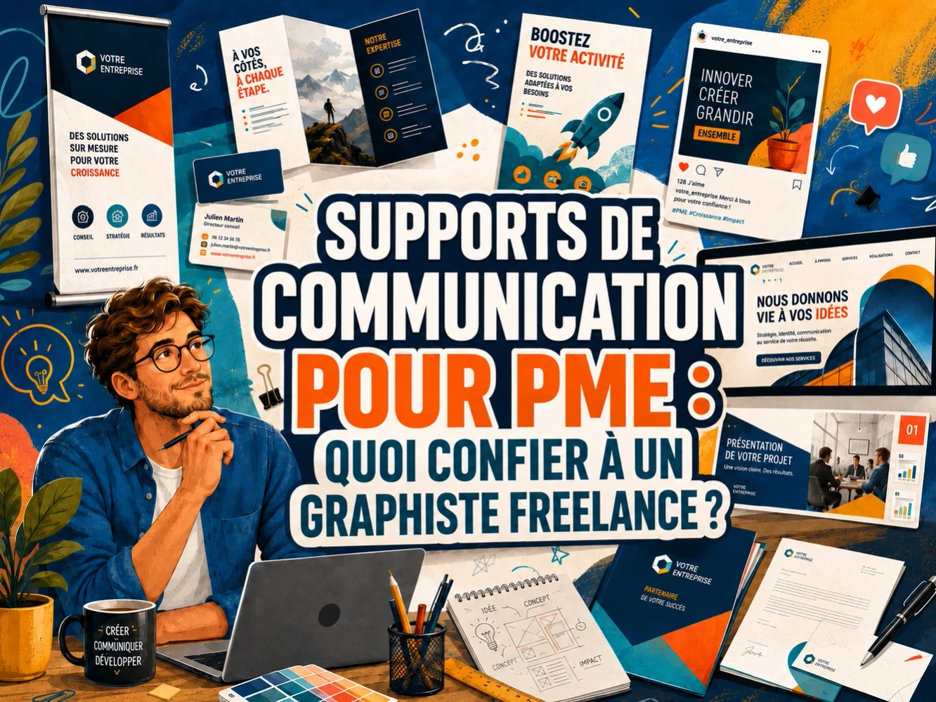 Supports de communication pour PME : quoi confier à un graphiste freelance ?