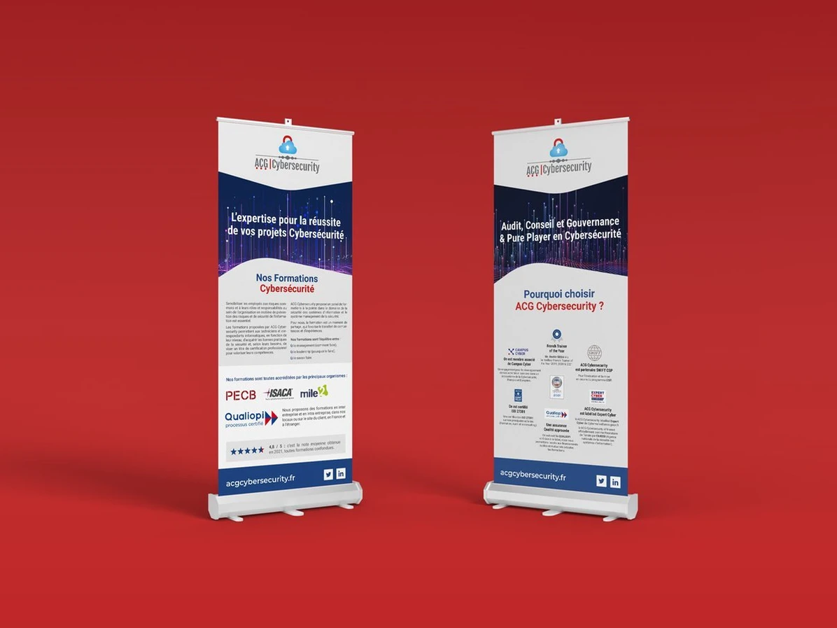 Bannière Roll-up exposition ACG Cybersecurity