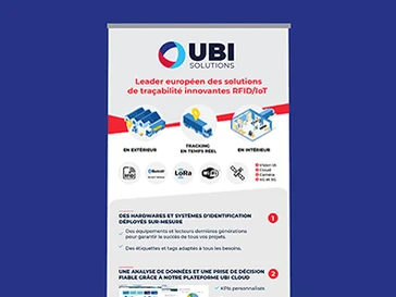 Kakémono (bannière roll up) traçabilité UBI Solutions