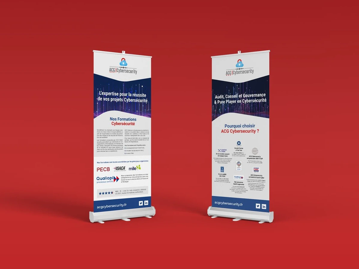 Bannière Roll-up exposition ACG Cybersecurity