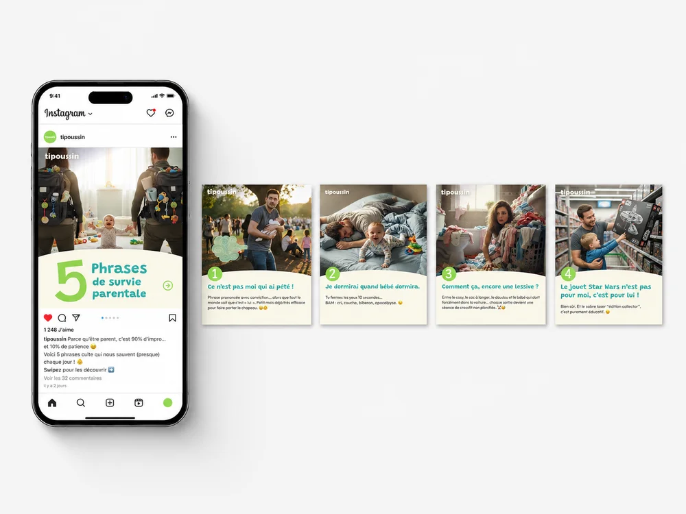 Sliders Instagram brandés B2B — Altay Dagistan Paris