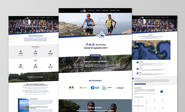 Site web design triathlon original de porquerolles