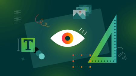 Colorful illustration of visual design, integrating elements of graphic design and digital branding.
