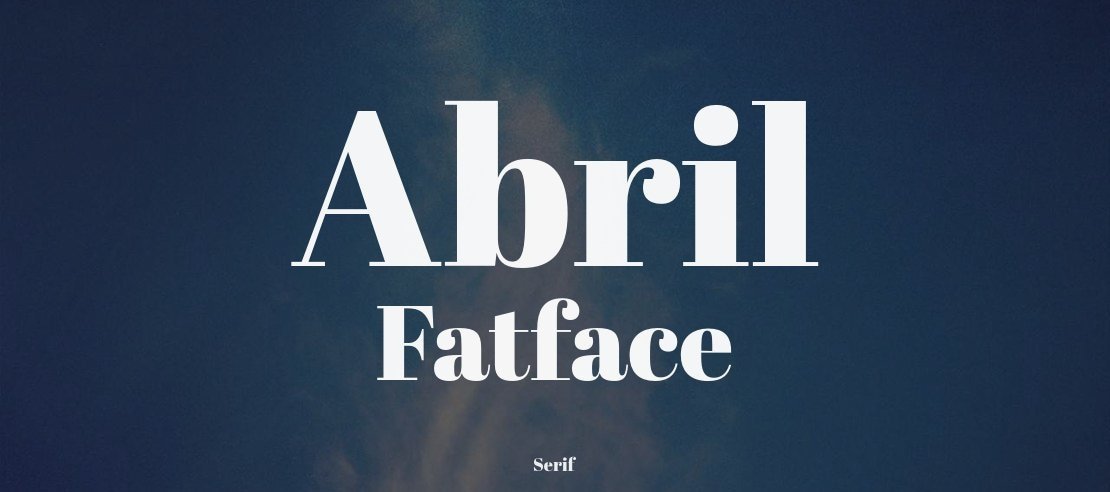 Typographie élégante avec la police Abril Fatface sur fond sombre, idéale pour projets de design et branding visuel.