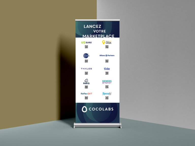 Paris Perakende Haftası'nda Cocolabs için bir kakemono / roll-up afişin grafik tasarımı