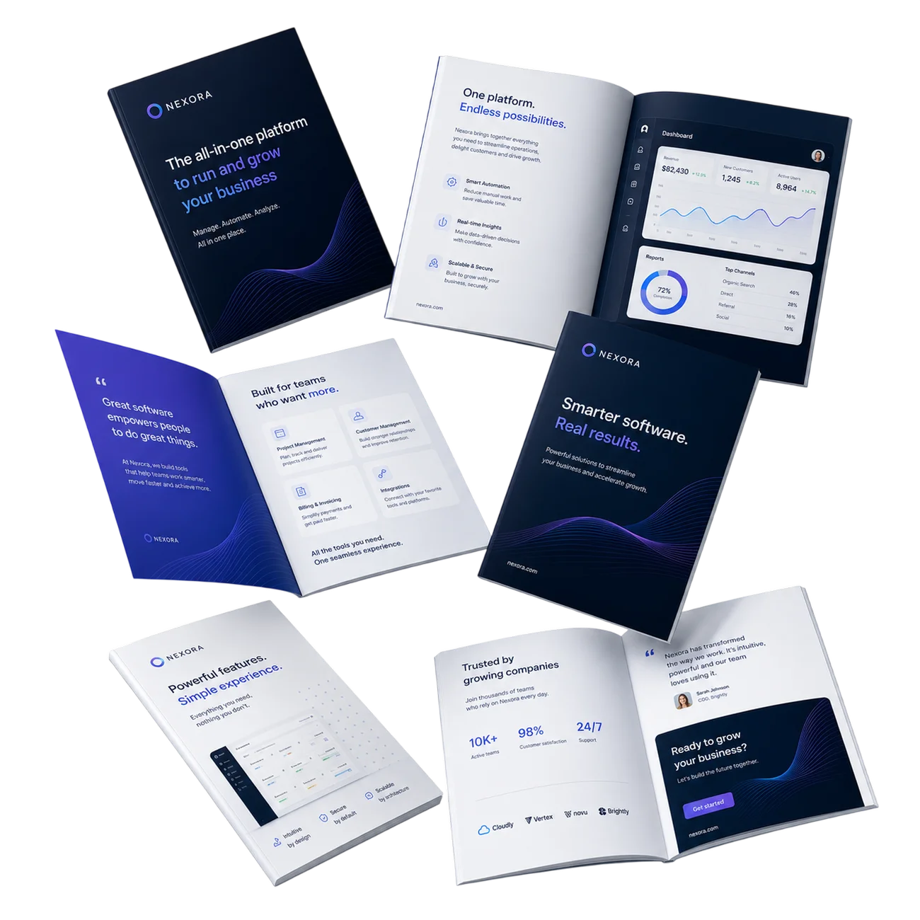 Plaquette commerciale design SaaS B2B &middot; graphiste freelance Paris